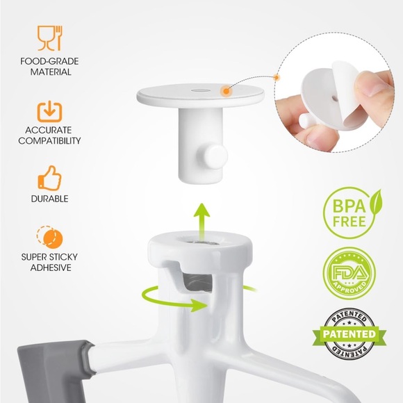 Under Cupboard Mounts for KitchenAid Attachments/Whisks, Set if 4, NWT, White - Picture 5 of 6